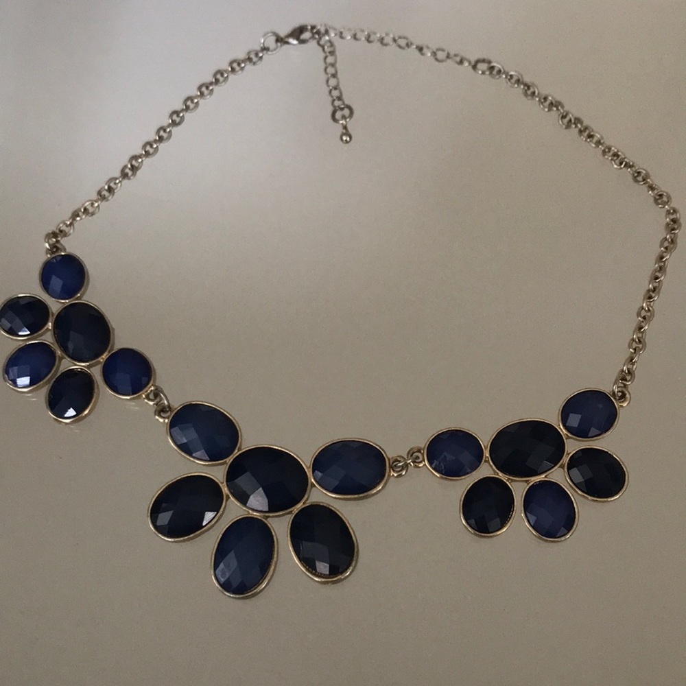 Navy statement necklace